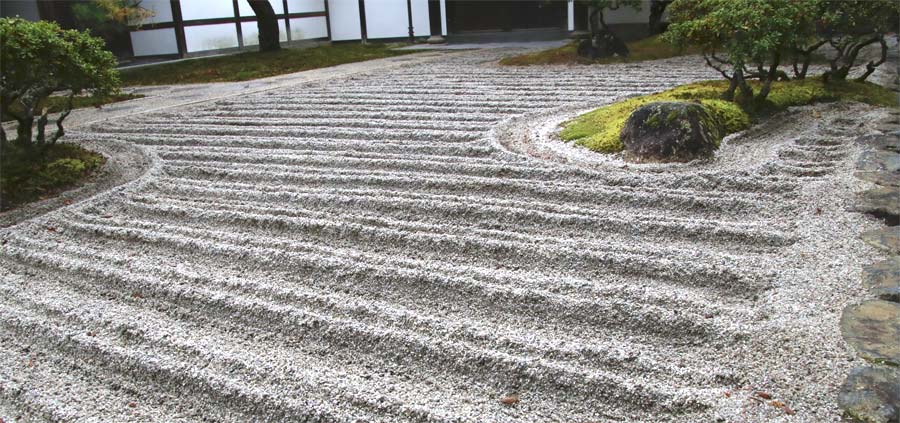 Gingka-ji raked gravel