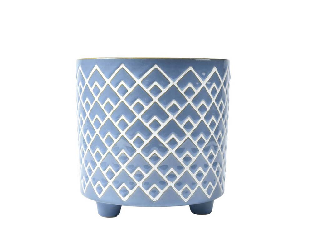 Bilbao Ceramic Pot - Blue - Small and Large - Burgon & Ball
