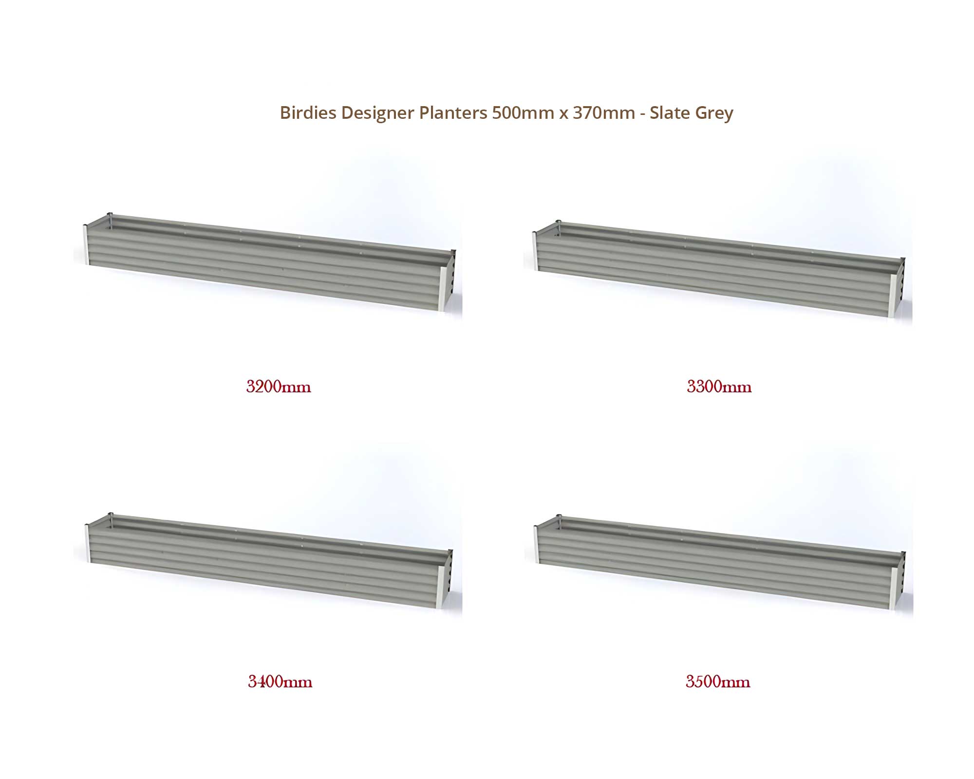 Birdies Designer Planter - 500mm Wide x 370mm High - Slate Grey