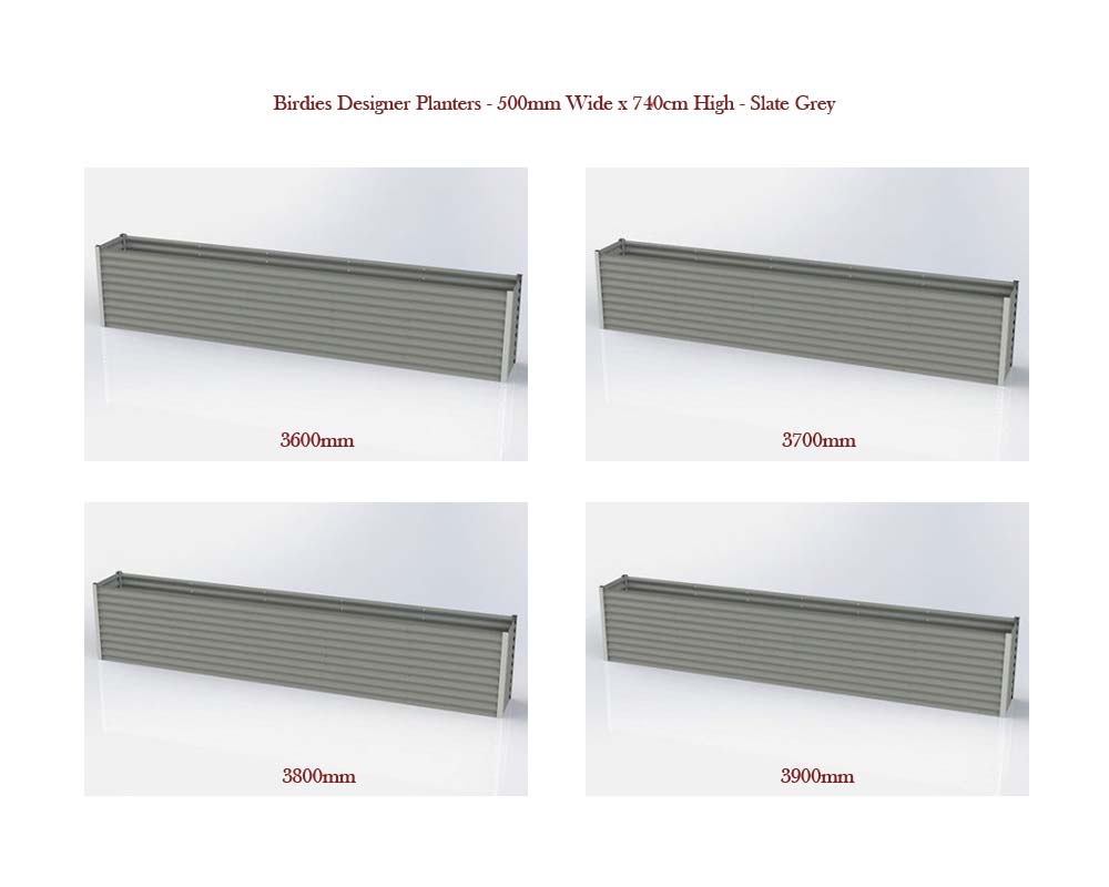 Birdies Designer Planters - 500mm Wide x 740mm High - Slate Grey