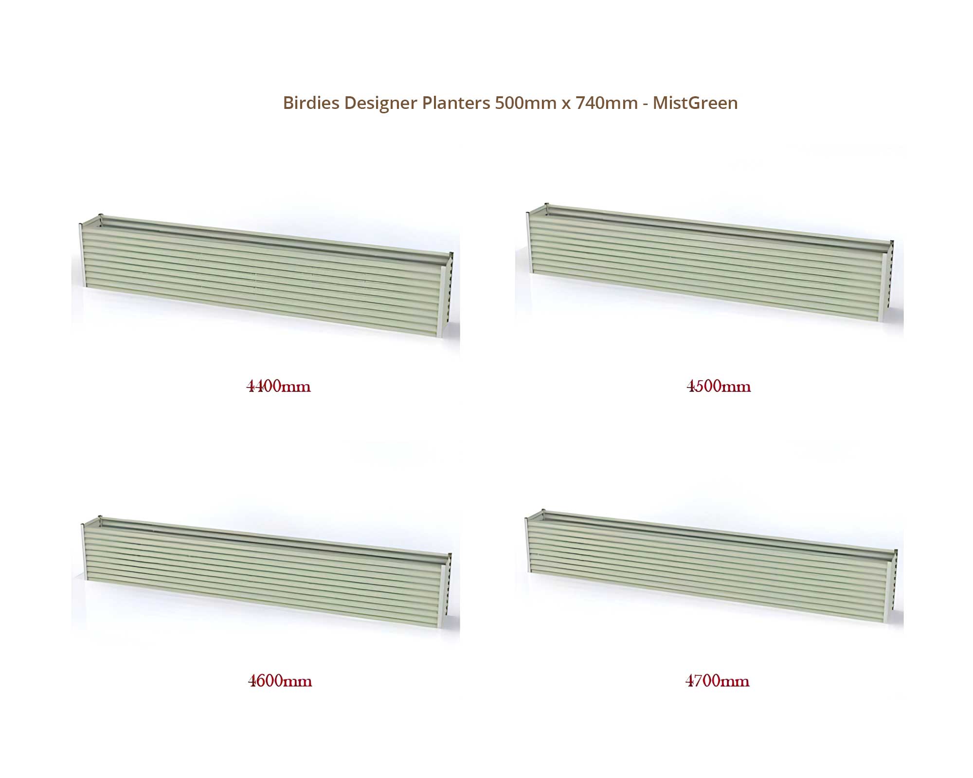 Birdies Designer Planters - 500mm Wide x 740mm High - Mist Green