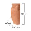 Dimensions - MINITank Antique Amphora Wall Rainwater Tank - 260L