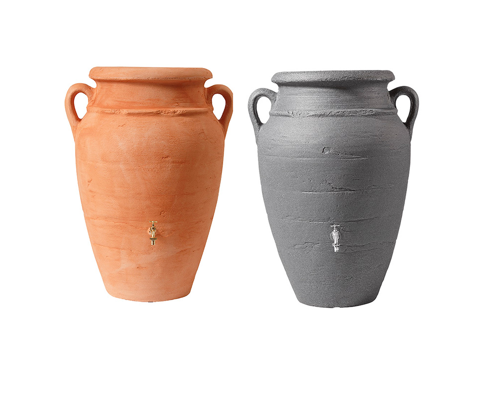 Antique Amphora 260l Wall tanks available in 2 colours, Terracotta and Dark Granite