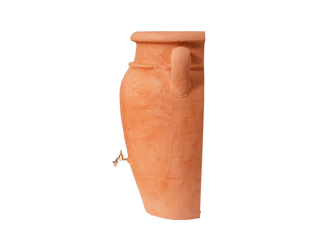 Side view Antique Amphora 260l Wall tank in Terracotta