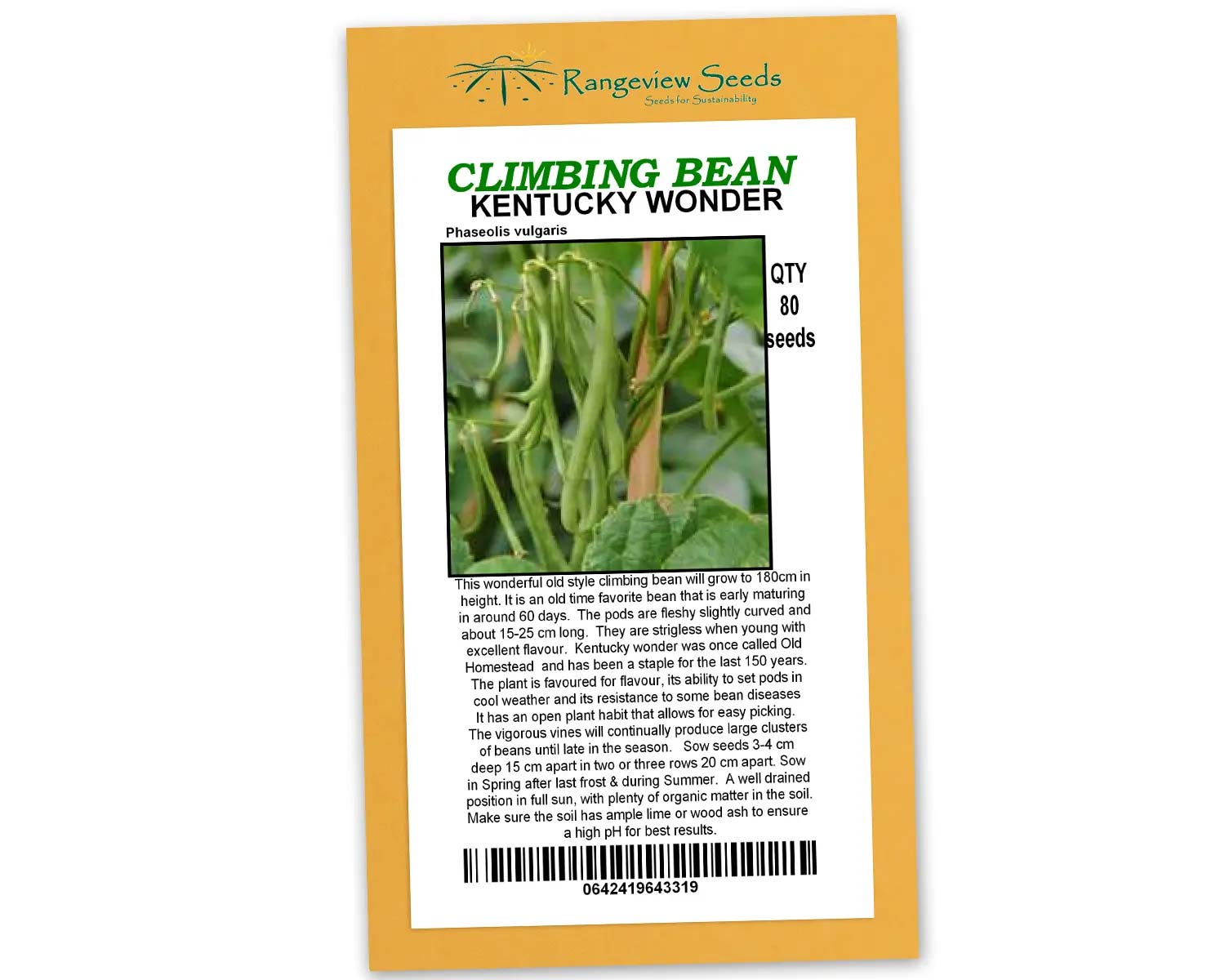 Beans Climbing Kentucky wonder - Rangeview Seeds