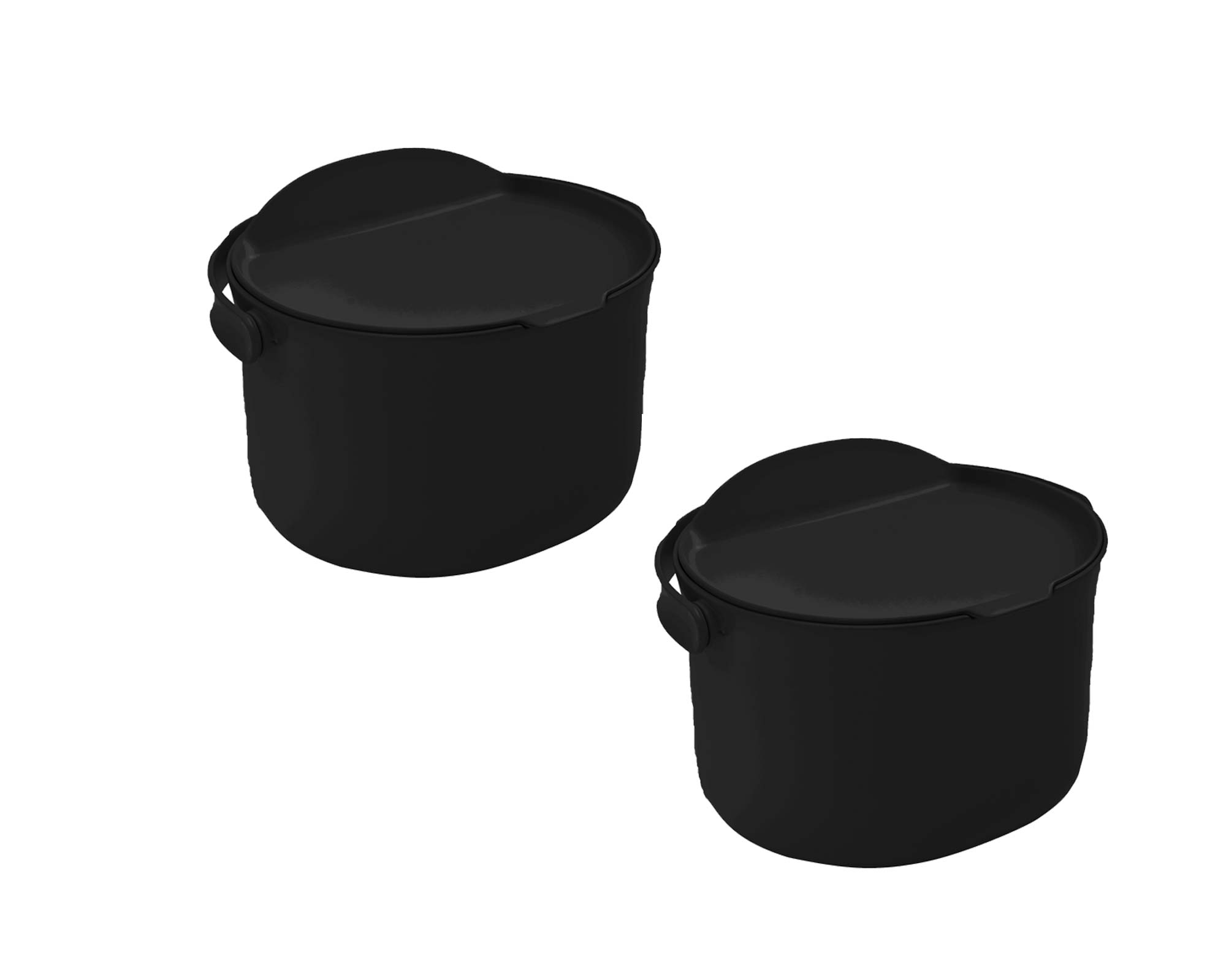 Black - Compost Caddy Skaza Organko 3.3L - 2 Pack - Kitchen Compost Bin