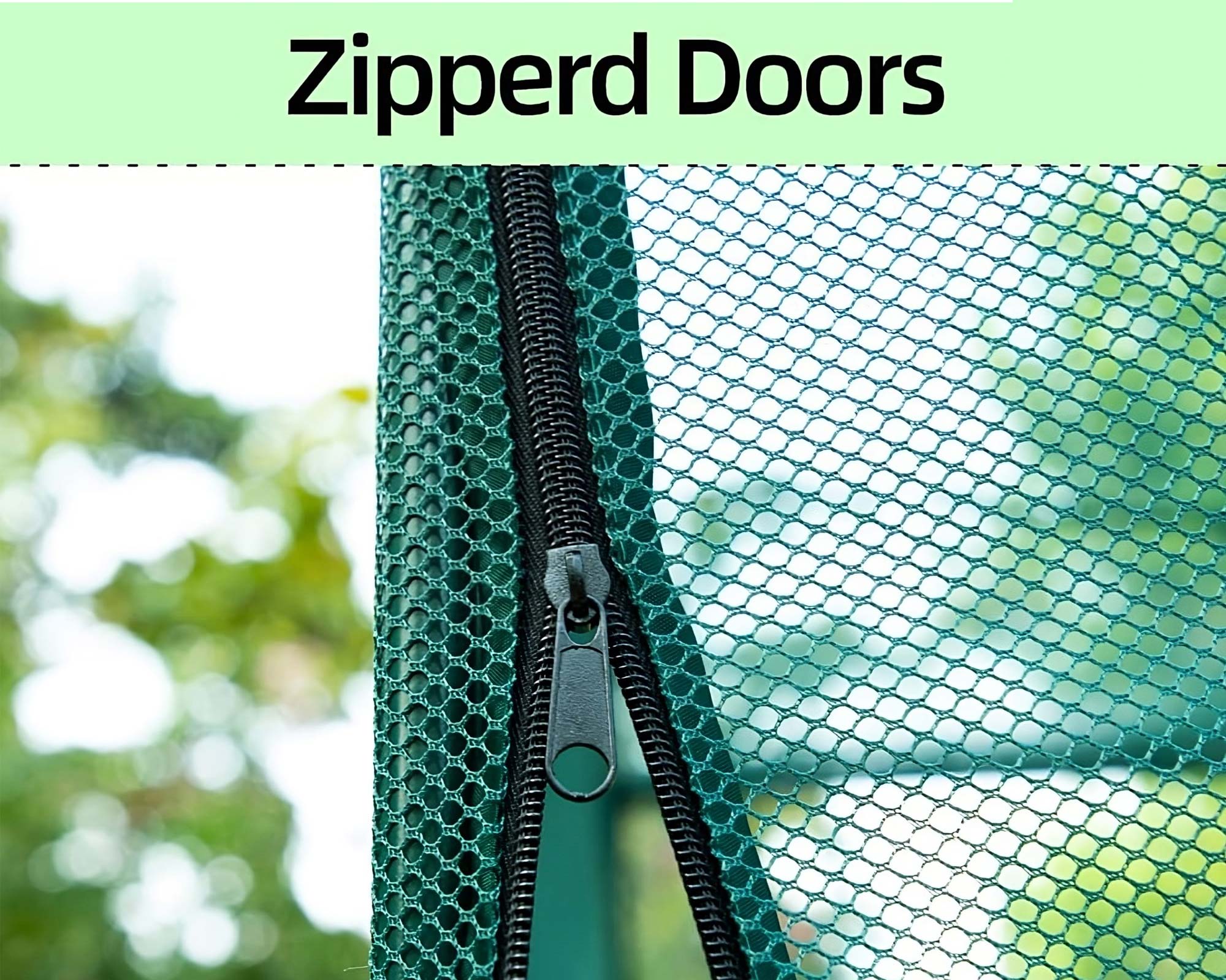 Zipped Doors for Easy Access - Crop Protection Cage