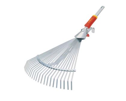 Adjustable tine lawn rake