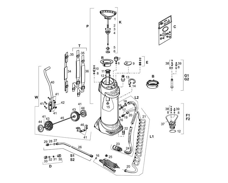 Inox exploded diagram of parts