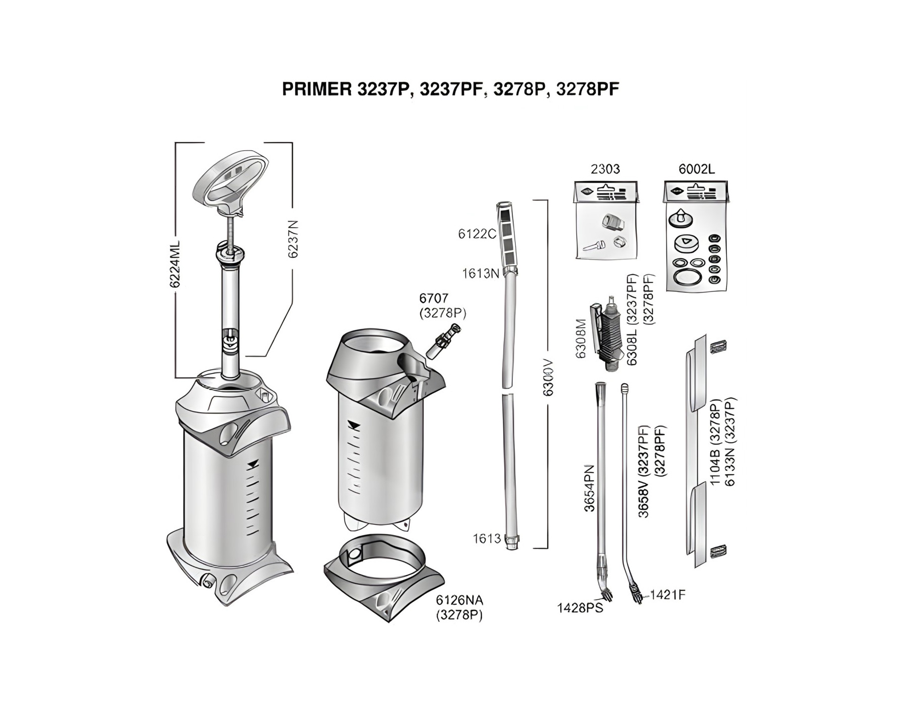 5 litre Primer pressure sprayer by Mesto - parts diagram