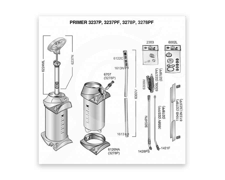 5 litre Primer pressure sprayer by Mesto - parts diagram