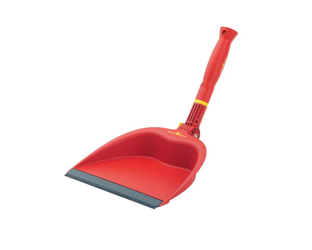 Dustpan for outdoor use with adjustable angle handle BK-M