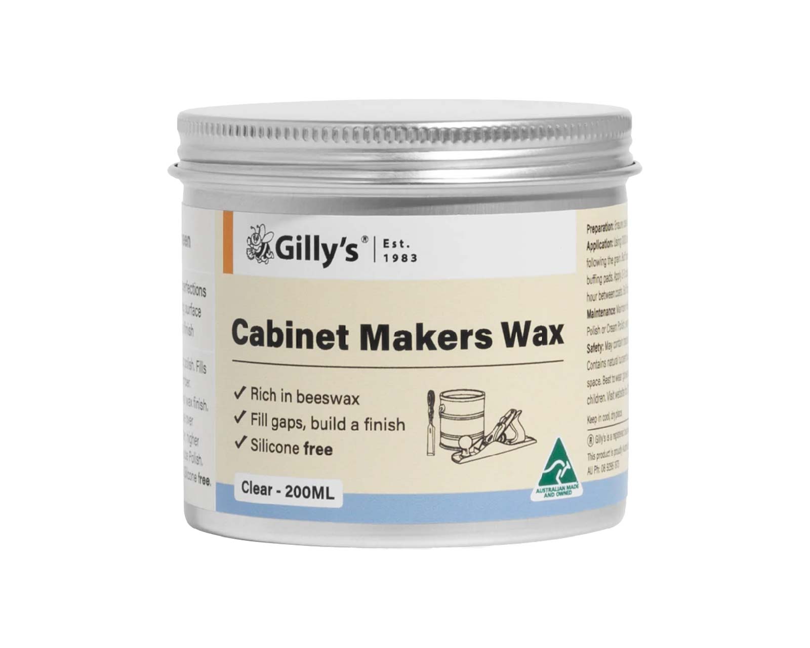 Cabinet Maker's Wax - Clear - 200ml - Gilly's ®