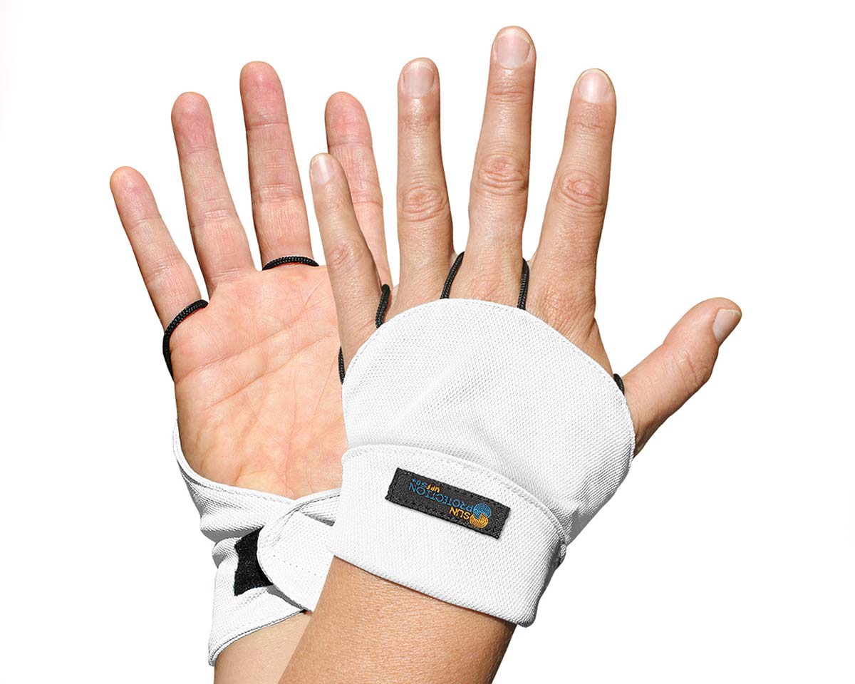 Palmless gloves - white
