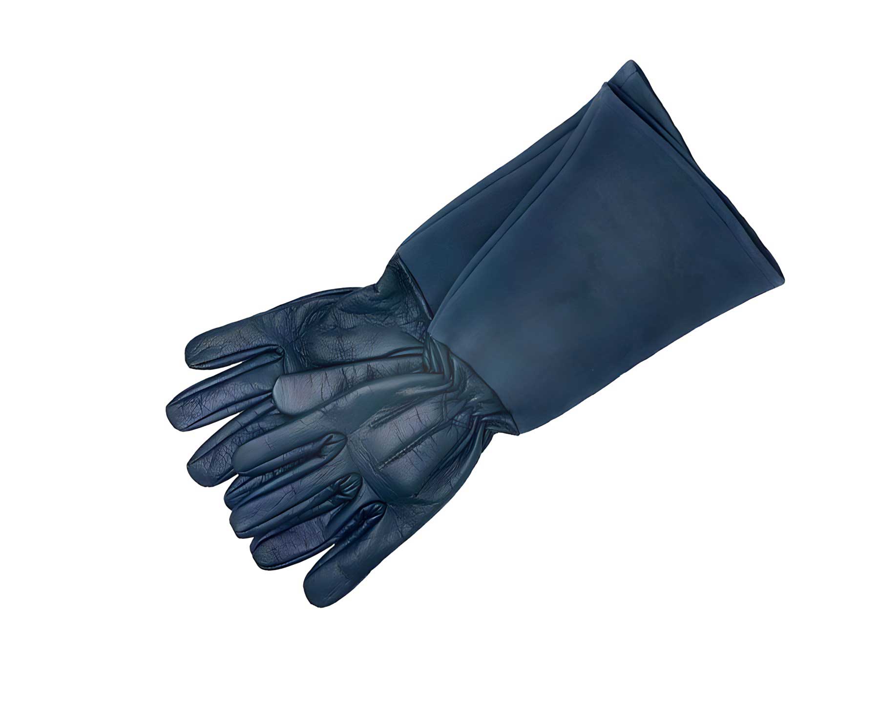 Scratch Protector Leather Gloves in Navy Blue