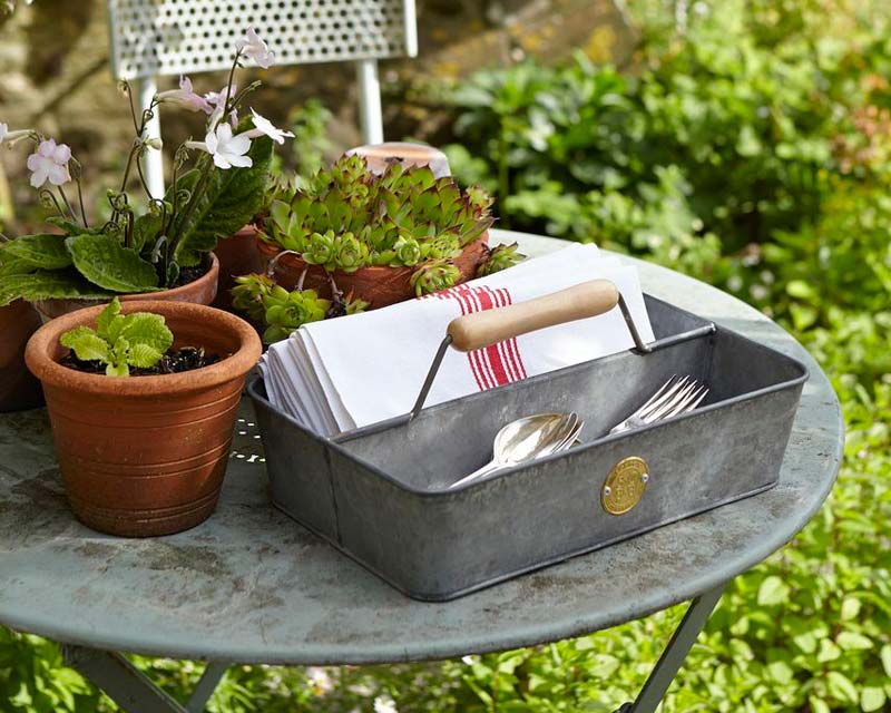 Galvanised trug, design by Sophie Conran, manufactured by Burgon & Ball