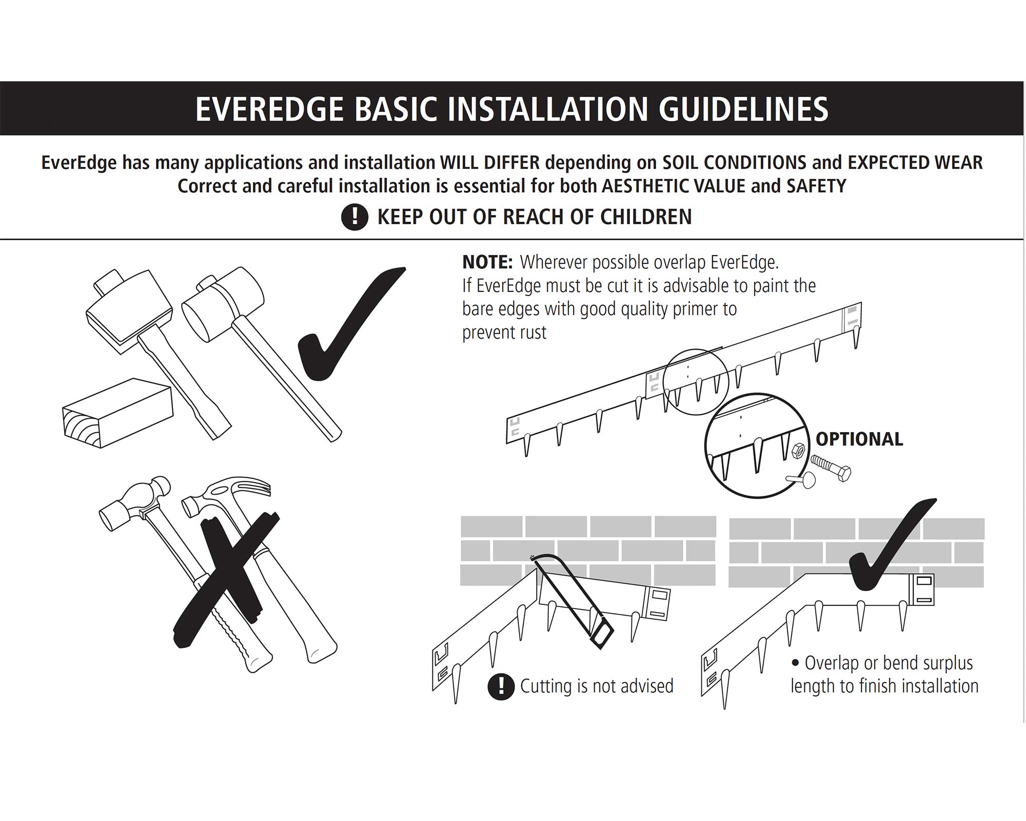 Everedge Edging - Installation tools diagram 1