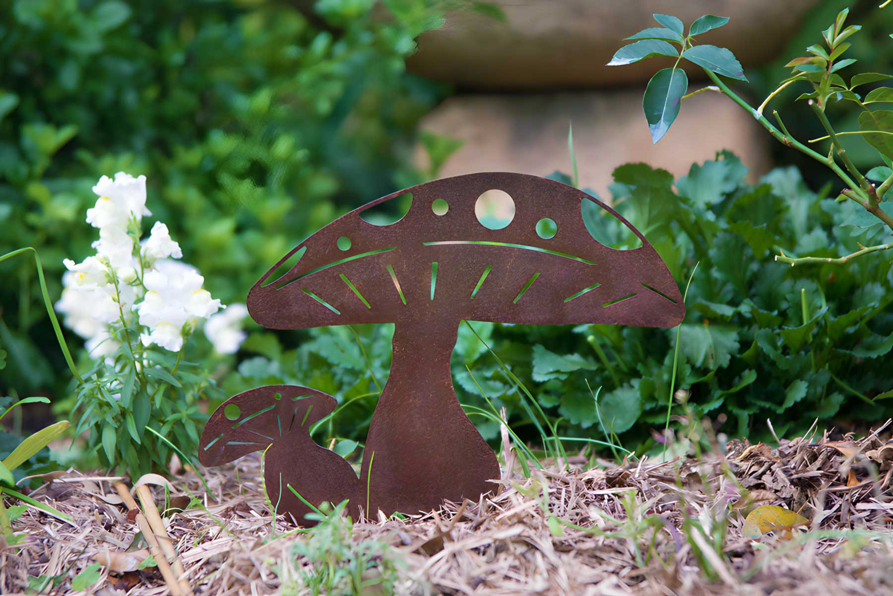 Garden art - Mushrooms make a great addition to your garden