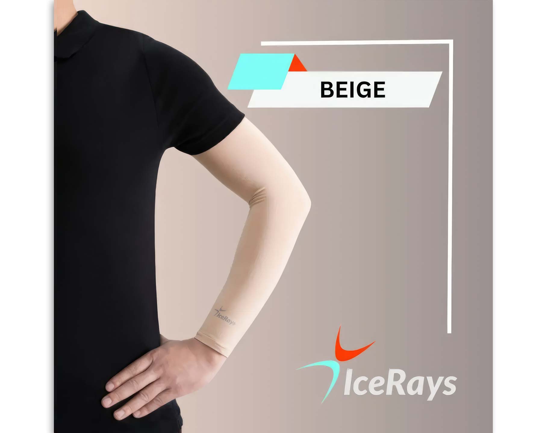 IceRays 50+ protective sleeves - beige