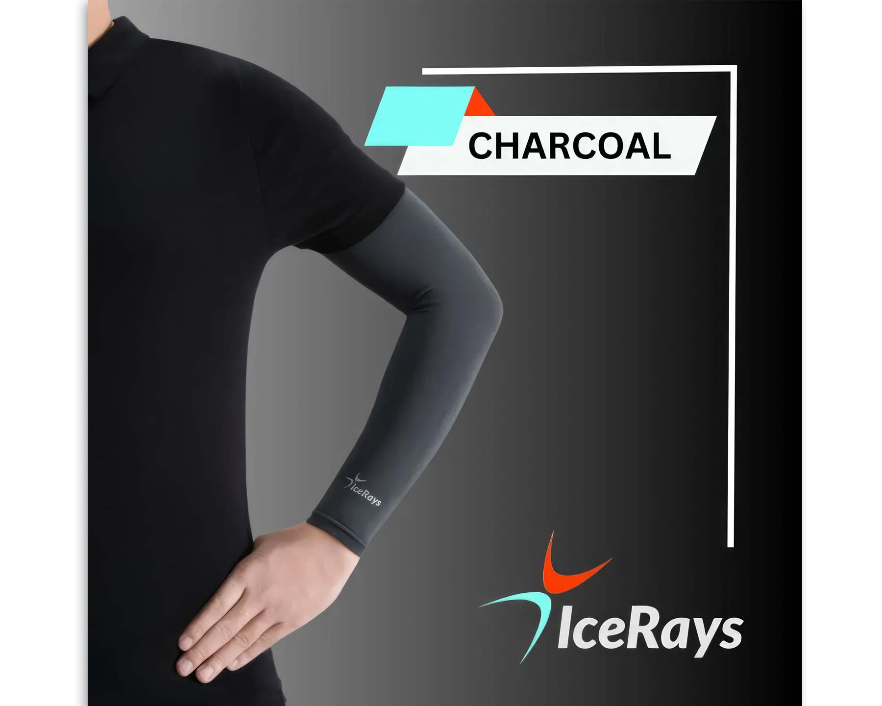 IceRays 50+ protective sleeves - charcoal