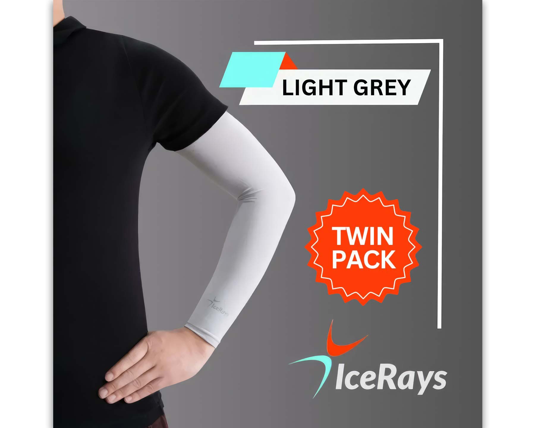 IceRays 50+ protective sleeves - light grey twinpack