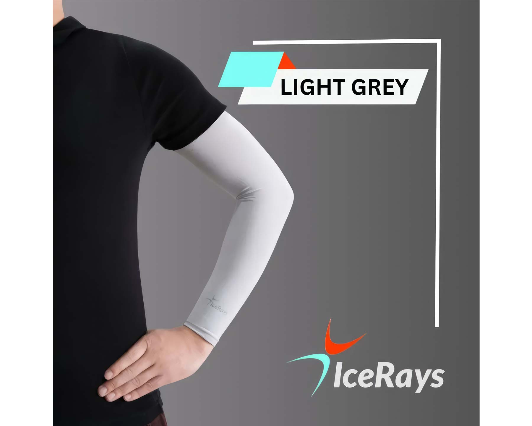 IceRays 50+ protective sleeves - light grey