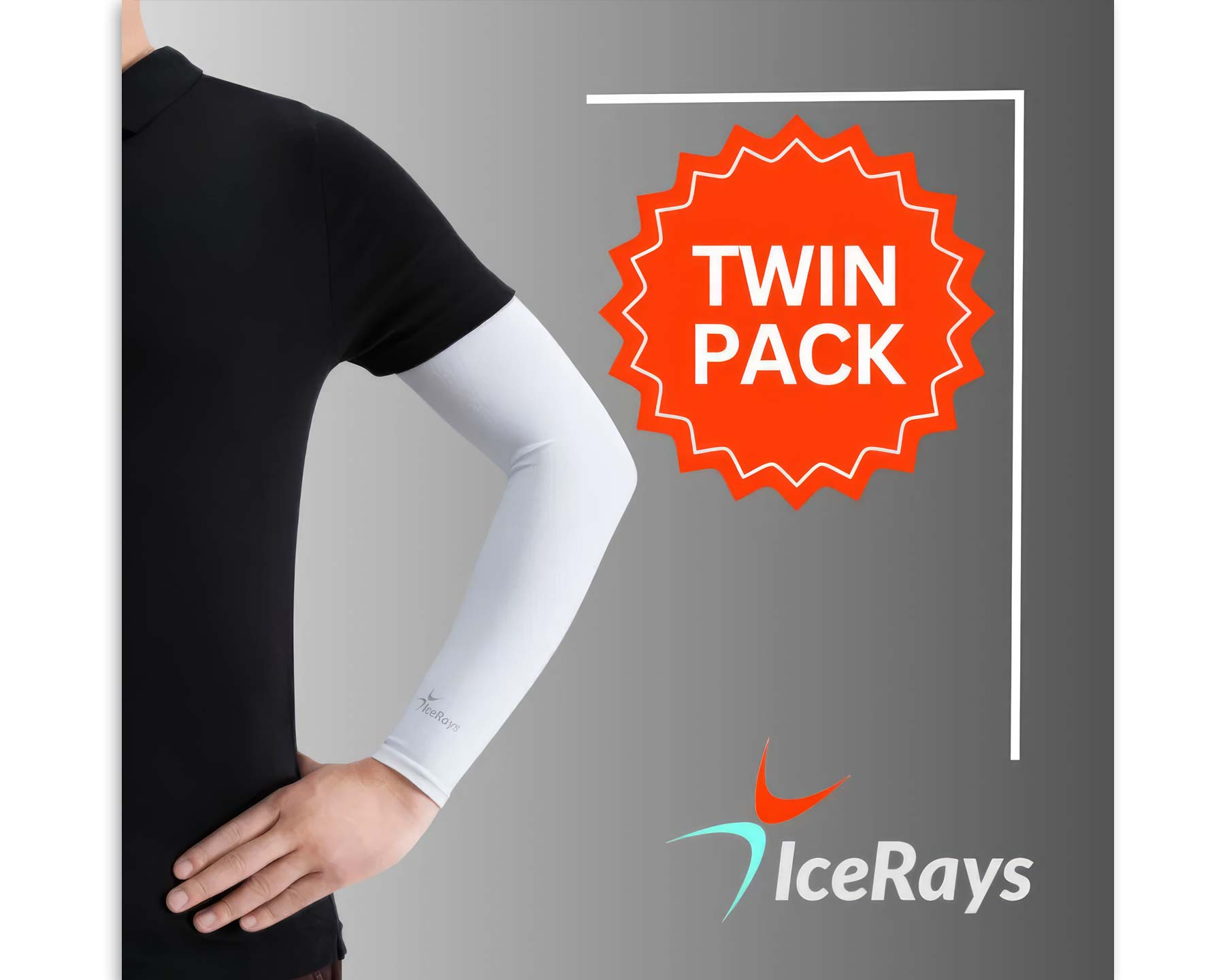 IceRays 50+ protective sleeves - white twinpack