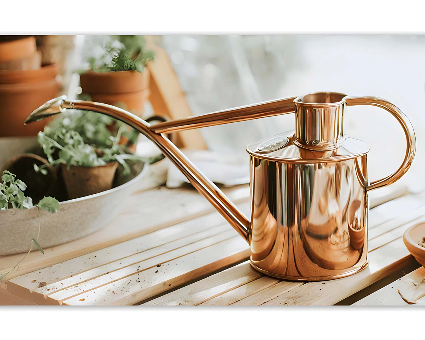 Rowley Ripple Watering Can, Copper - 2 Pint (1L) - Haws