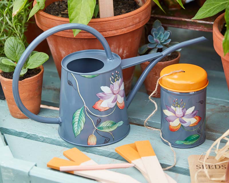 Indoor 1 litre watering can 'Passiflora' design by Burgon and Ball