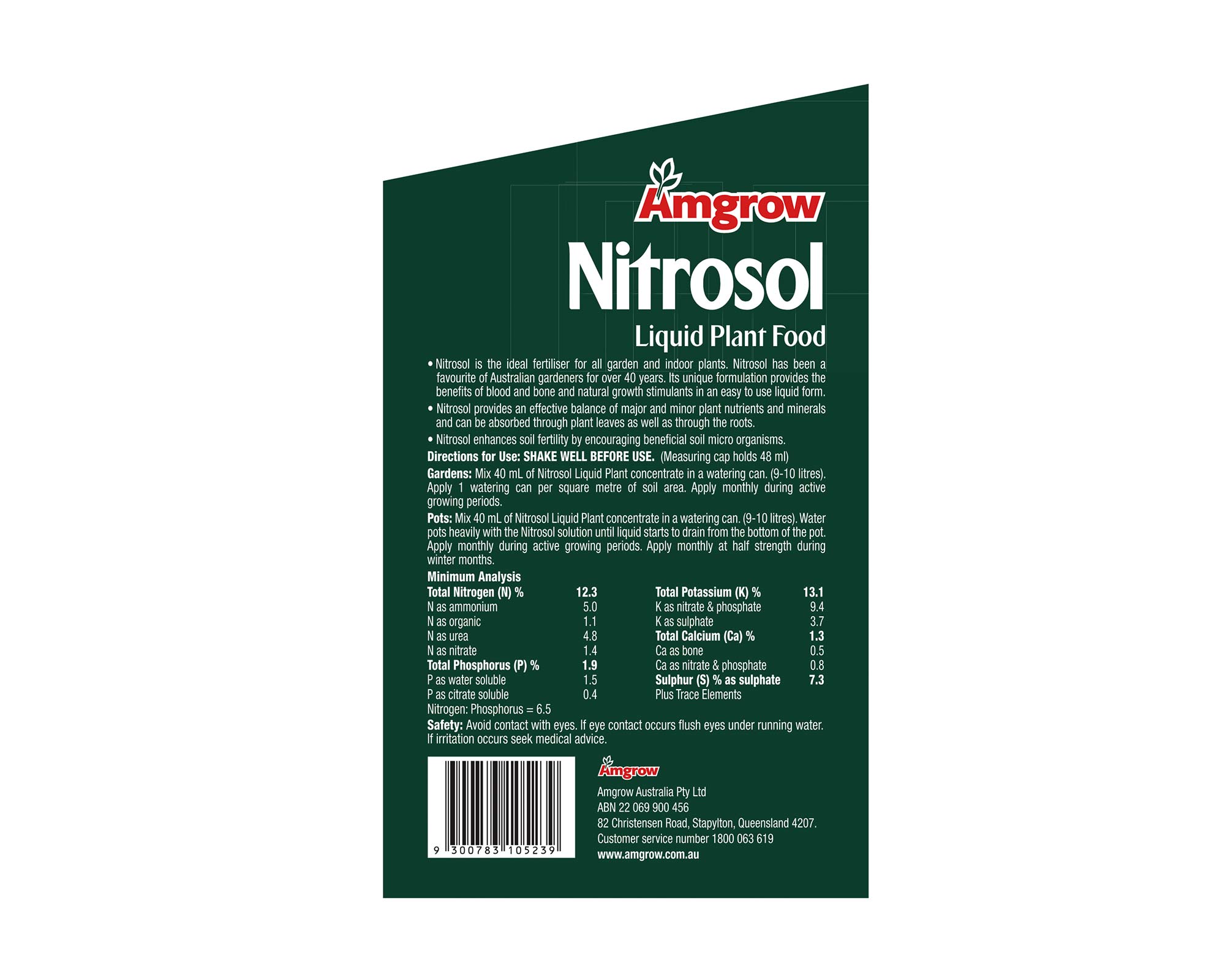 Instructions - Nitrosol - Liquid Plant Food - Amgrow