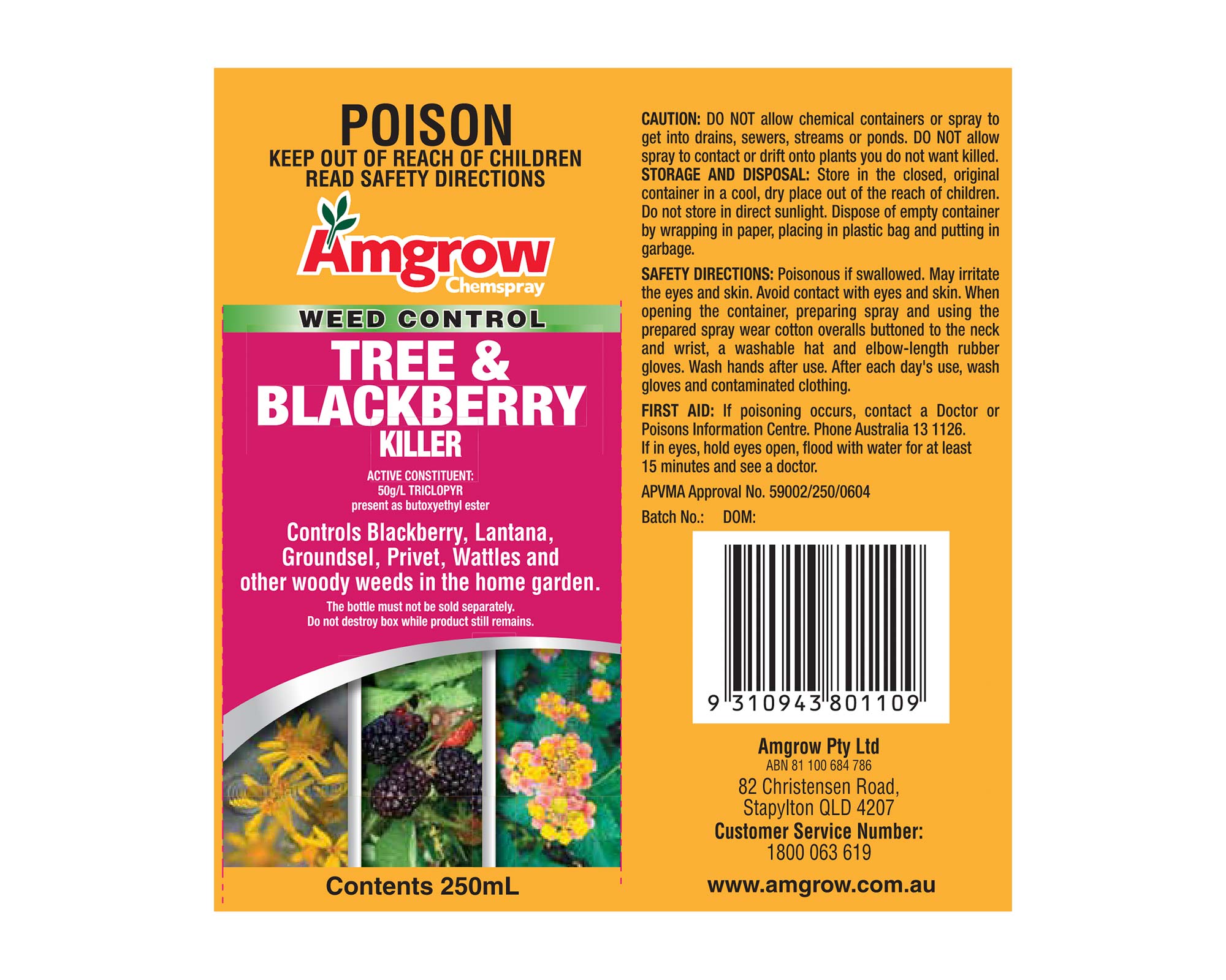 Label - Tree and Blackberry Killer - Amgrow