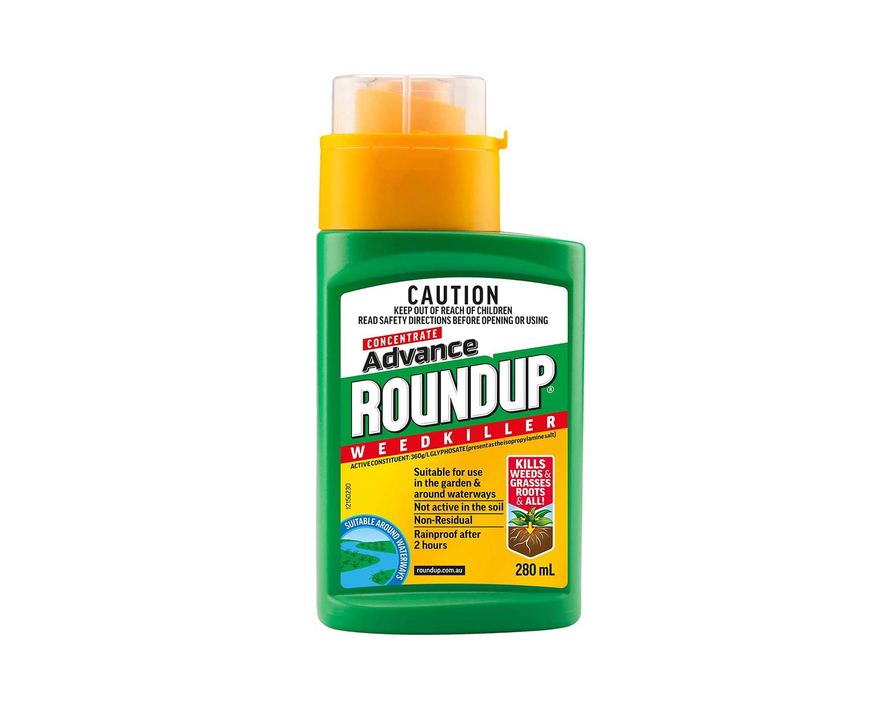 Roundup Concentrate weedkiller - 280mls concentrate bottle