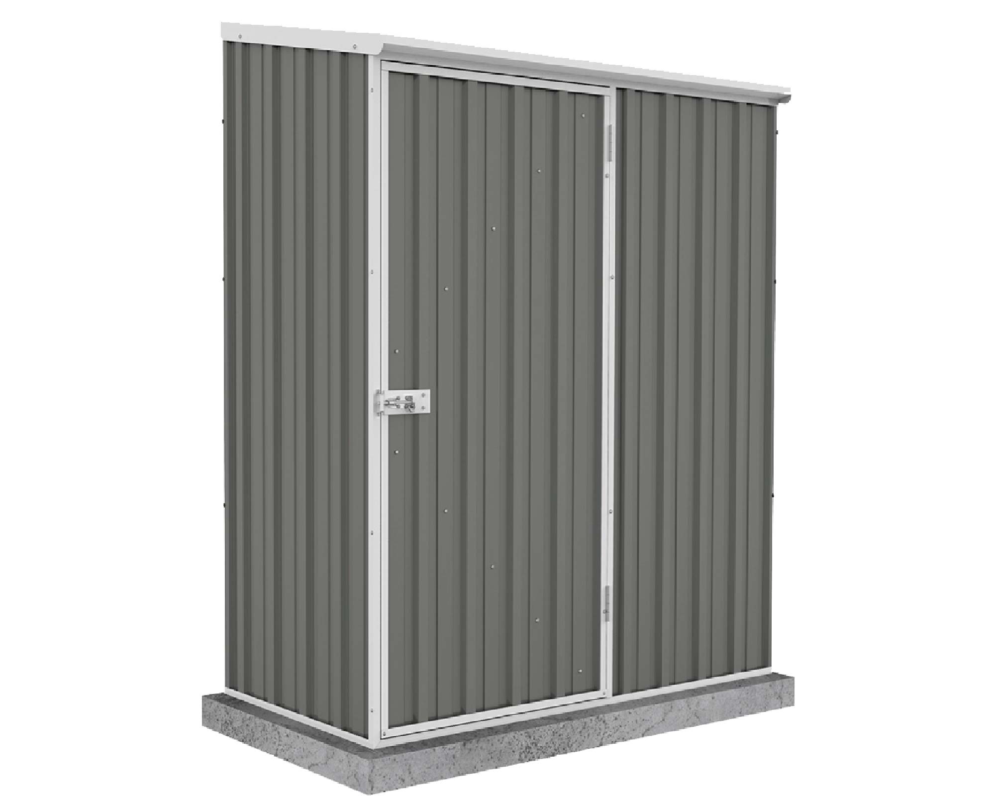 ABSCO Single Door Shed 152cm wide x 78cm deep and 195cm tall in Woodland Grey