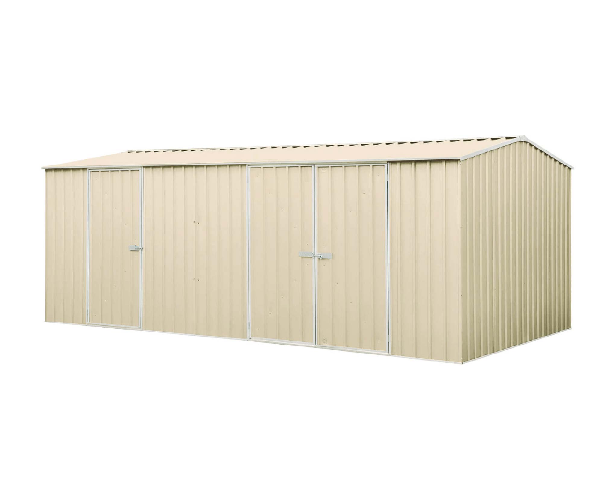Eco-Nomy 3 Door Workshop Shed Kit - 5.22 x 2.26 x 2.06 colour Classic Cream
