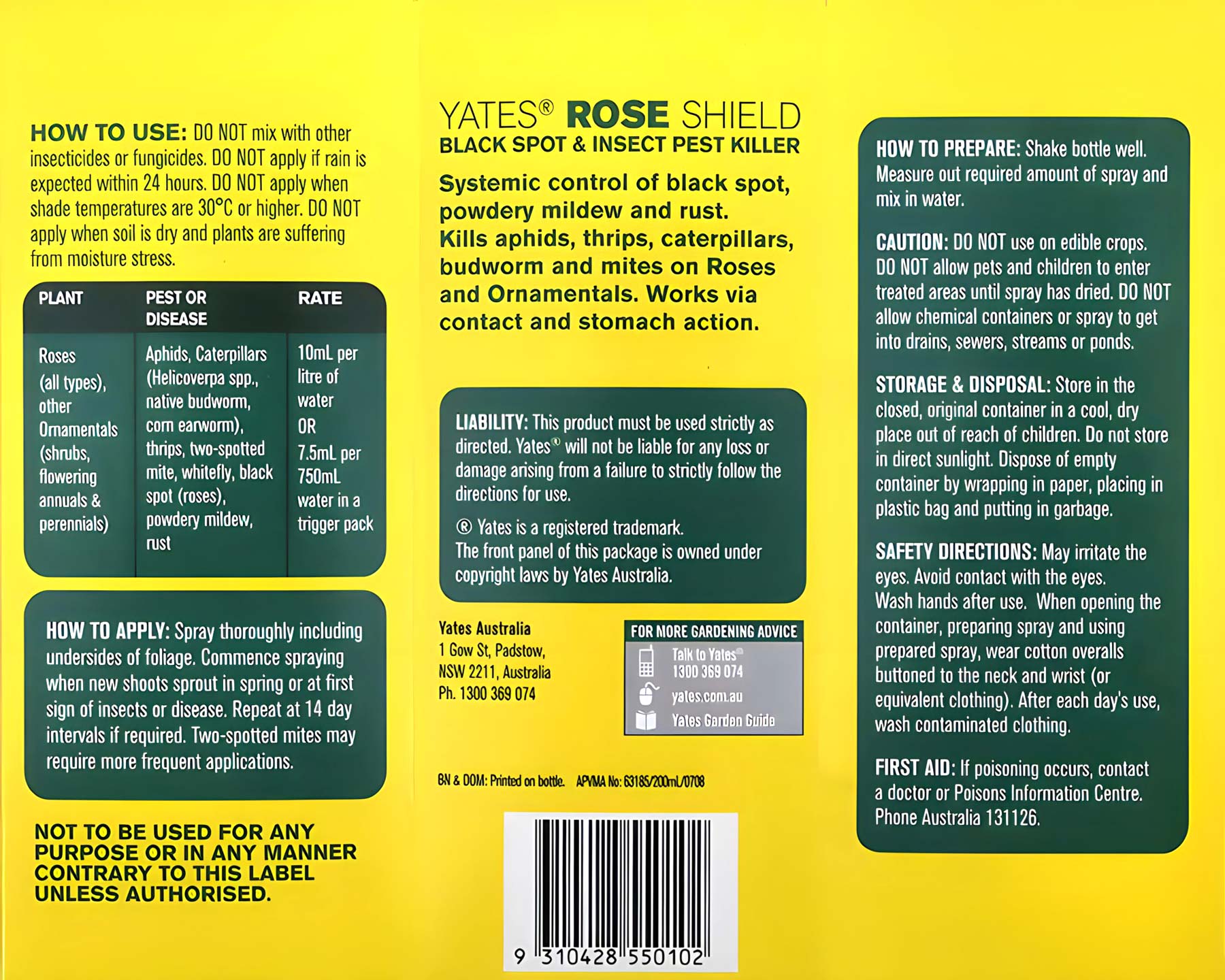 Yates Rose Shield Info Panel