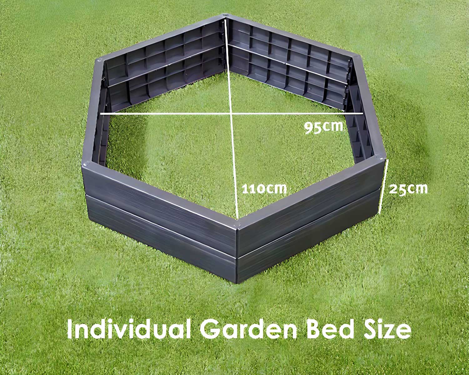 Ergo Hexagonal Raised Bed - dimensions