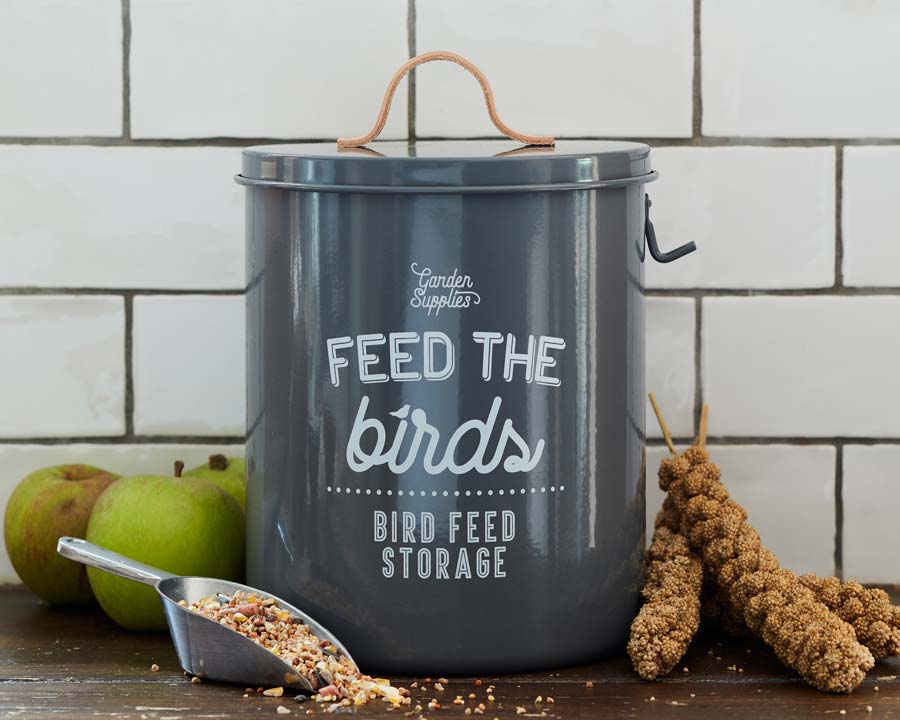 Bird Food Tin in Charcoal by Burgon and Ball