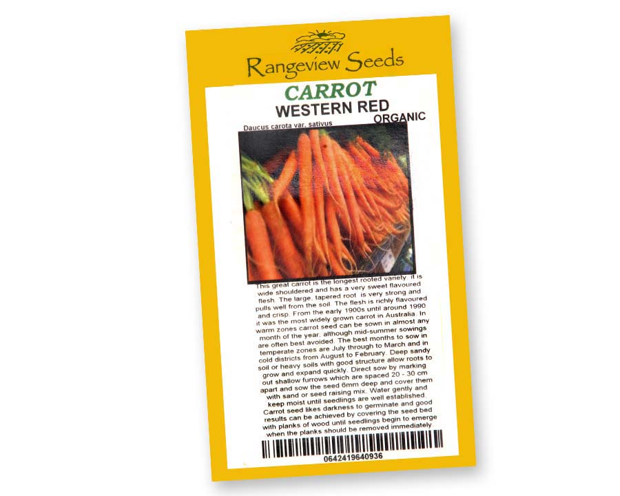 Carrot Western Red - Rangeview Seeds of Tasmania
