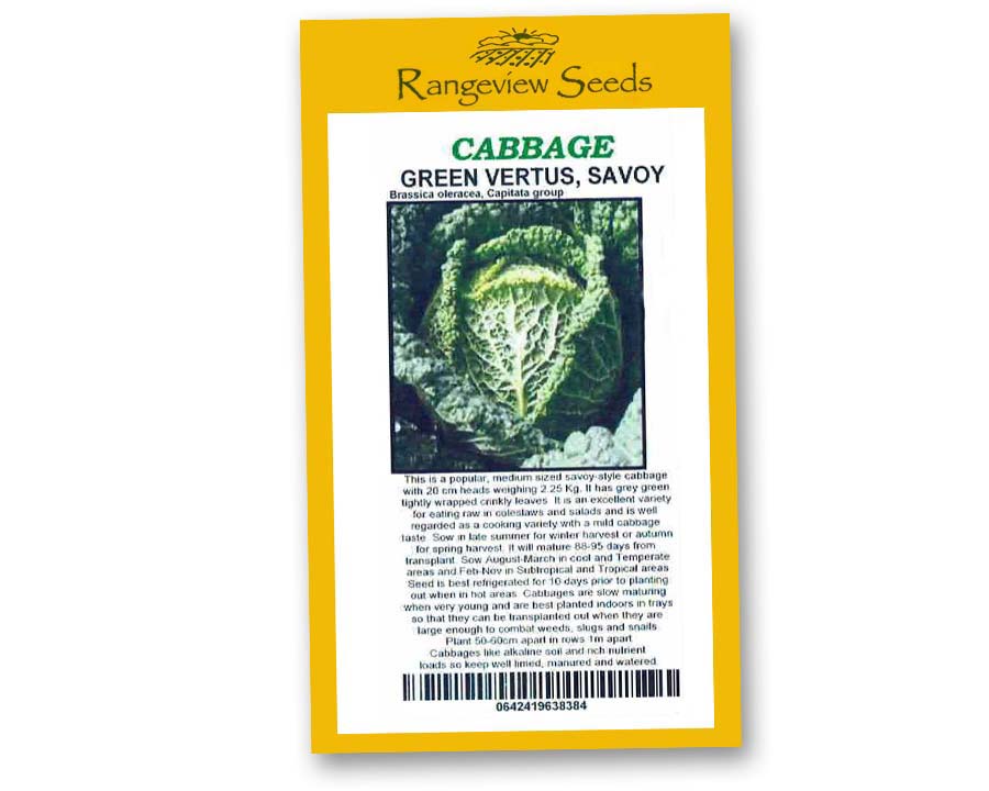 Cabbage Green Vertus Savoy - Rangeview Seeds