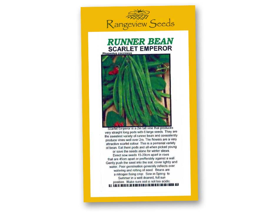 Runner Bean Scarlet Emperor - Rangeview Seeds