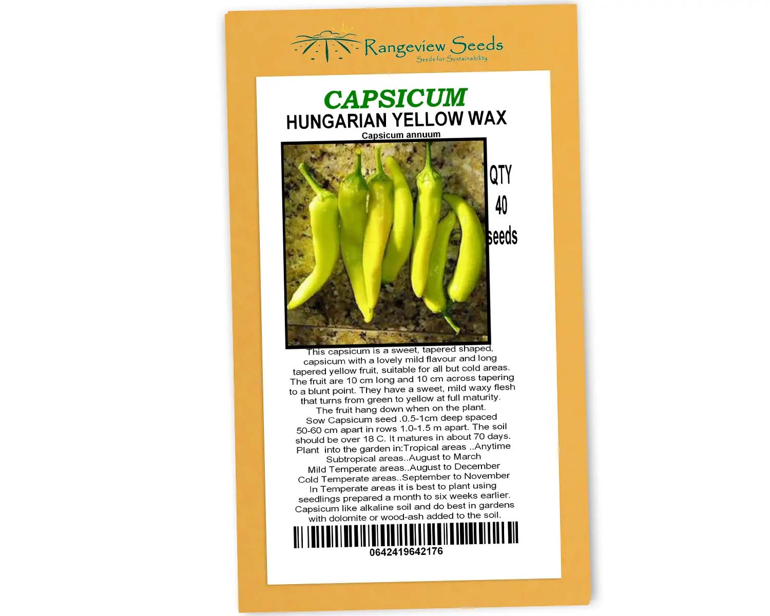 Capsicum Hungarian Yellow Wax - Rangeview Seeds