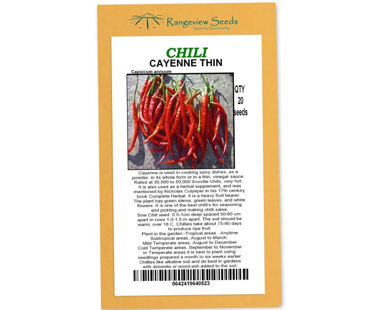 Chili Cayenne Thin - Rangeview Seeds