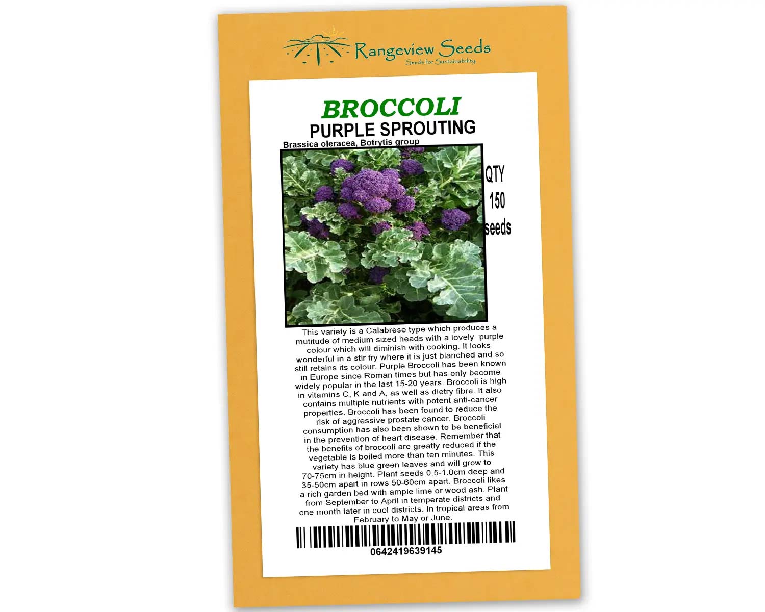 Broccoli Purple Sprouting - Rangeview Seeds