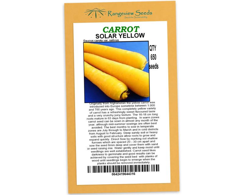 Carrot Solar Yellow - Rangeview Seeds