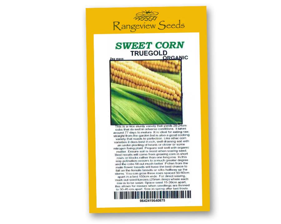 Sweetcorn Truegold Organic - Rangeview Seeds