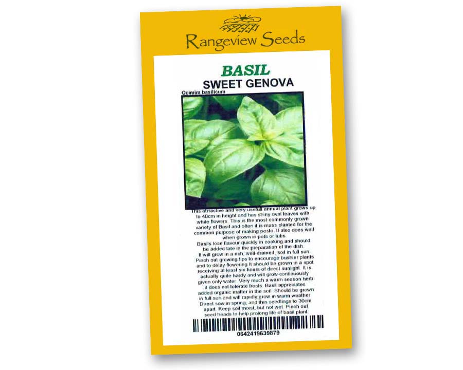 Basil Sweet Genova - Rangeview Seeds