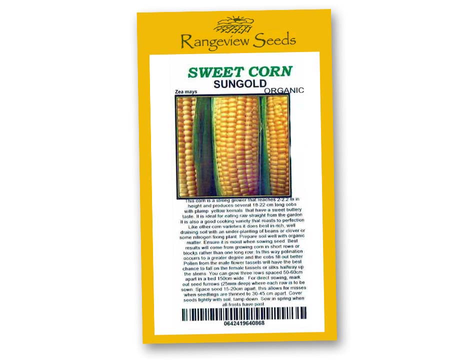 Sweetcorn Sungold - Rangeview Seeds