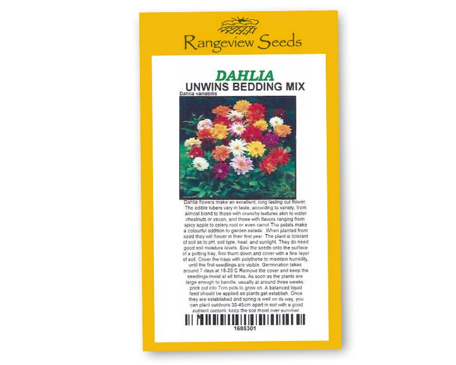 Dahlia Unwins Bedding mix - Rangeview Seeds