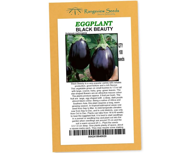 Eggplant Black Beauty Organic - Rangeview Seeds