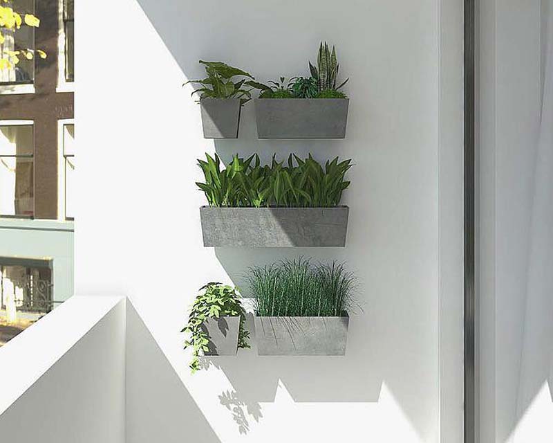 Combination of 15cm, 35cm and 55cm - Manhattan Wall Mounted - EcoPots